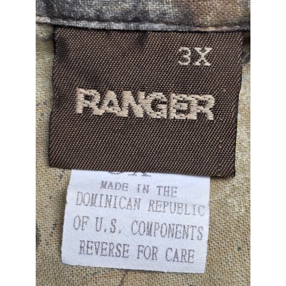 Vintage Ranger Button Down Camo Camouflage Shirt Pickers Hunting Outdoors 3X - Picture 4 of 10